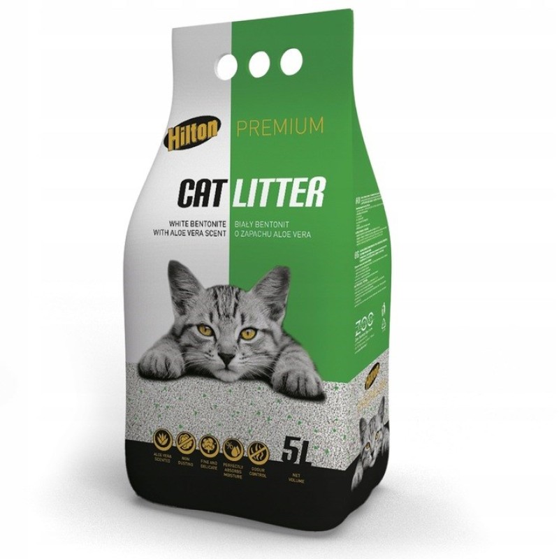 HILTON Premium White Bentonite with Aloe Vera Scent - Cat Litter - 5l HILTON Premium White Bentonite with Aloe Vera Scent - Cat Litter - 5l
