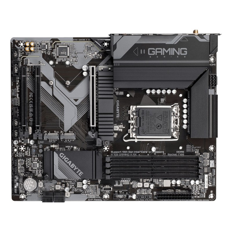 GIGABYTE B760 GAMING X AX Motherboard - Supports Intel Core 14th Gen CPUs, 8+1+1 Phases Digital VRM, up to 7600MHz DDR5 (OC), 3xPCIe 4.0 M.2, Wi-Fi 6E, 2.5GbE LAN, USB 3.2 Gen 2 GIGABYTE B760 GAMING X AX Motherboard - Supports Intel Core 14th Gen CPUs, 8+1+1 Phases Digital VRM, up to 7600MHz DDR5 (OC), 3xPCIe 4.0 M.2, Wi-Fi 6E, 2.5GbE LAN, USB 3.2 Gen 2