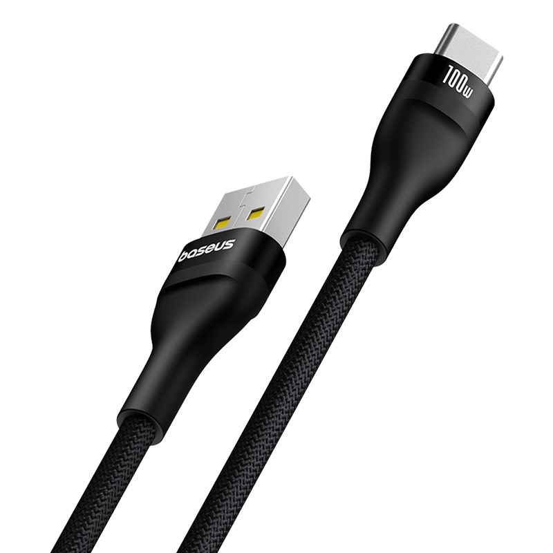 Baseus Flash 2 USB A to USB C fast charging cable 1 m 100 W Black Baseus Flash 2 USB A to USB C fast charging cable 1 m 100 W Black