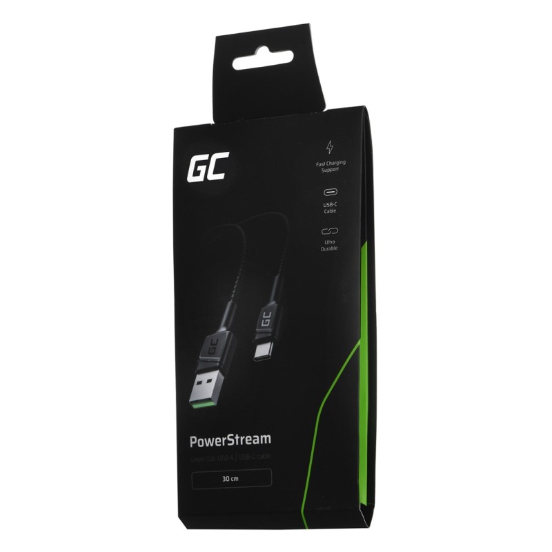 Green Cell KABGC25 USB cable 0.3 m USB A USB C Black Green Cell KABGC25 USB cable 0.3 m USB A USB C Black