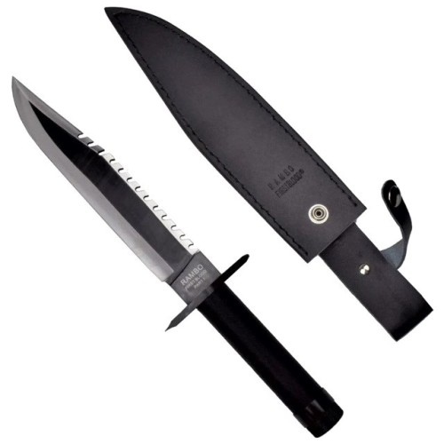 Cinema Classic Rambo I Large knife with leather scabbard CC-H1 360 mm Black Cinema Classic Rambo I Large knife with leather scabbard CC-H1 360 mm Black