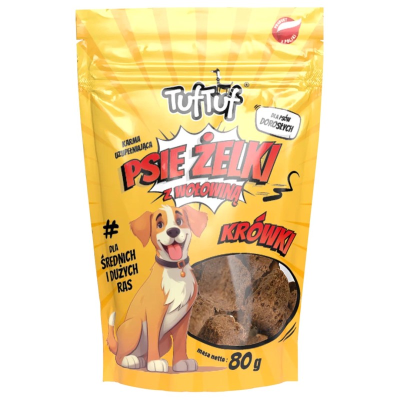 TUF TUF Psie żelki - beef fudge - dog treat - 80g