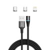 Savio CL-152 USB cable 1 m USB 2.0 USB C Micro USB A/Lightning Black