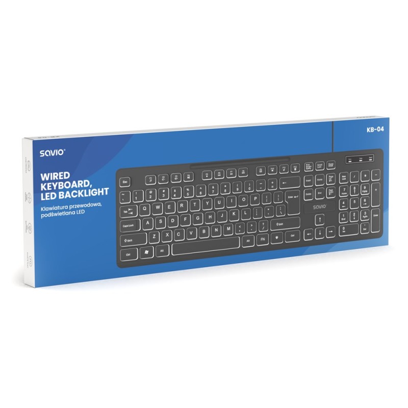 Savio KB-04 keyboard Home/Office USB QWERTY UK International Black