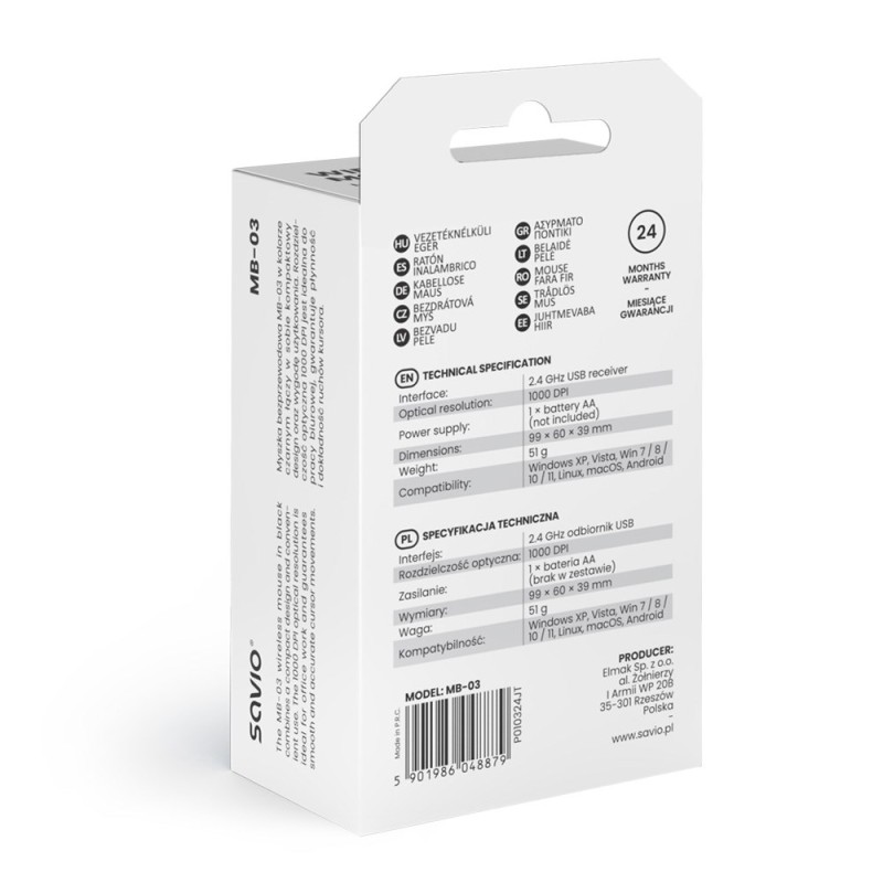 Savio MB-03 mouse Office Bluetooth Savio MB-03 mouse Office Bluetooth