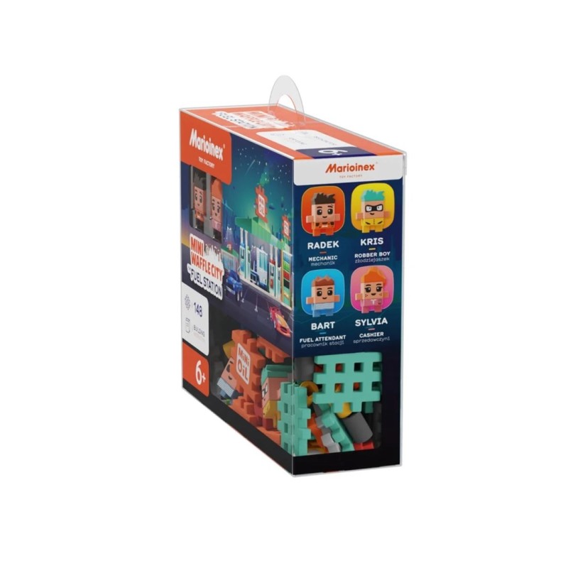 MARIOINEX Mini Waffle City Building Blocks Petrol Station, 148 pieces
