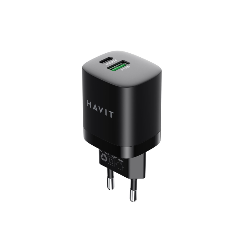 Havit USB-A+USB-C Charger UC30 EU (black) Havit USB-A+USB-C Charger UC30 EU (black)