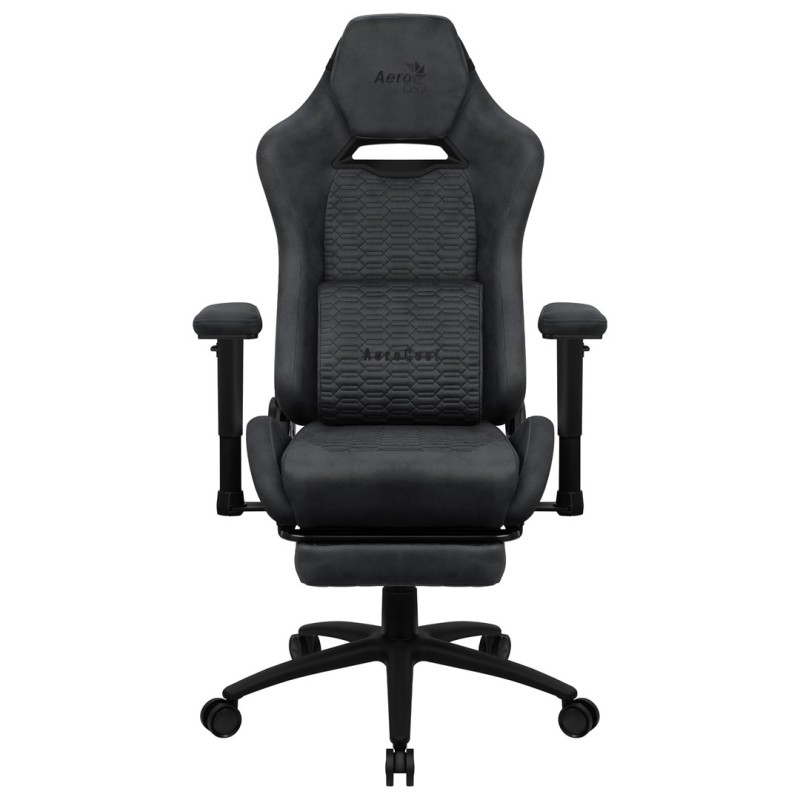 Aerocool ROYALSLATEGR Premium Ergonomic Gaming Chair Legrests Aerosuede Technology Grey Aerocool ROYALSLATEGR Premium Ergonomic Gaming Chair Legrests Aerosuede Technology Grey