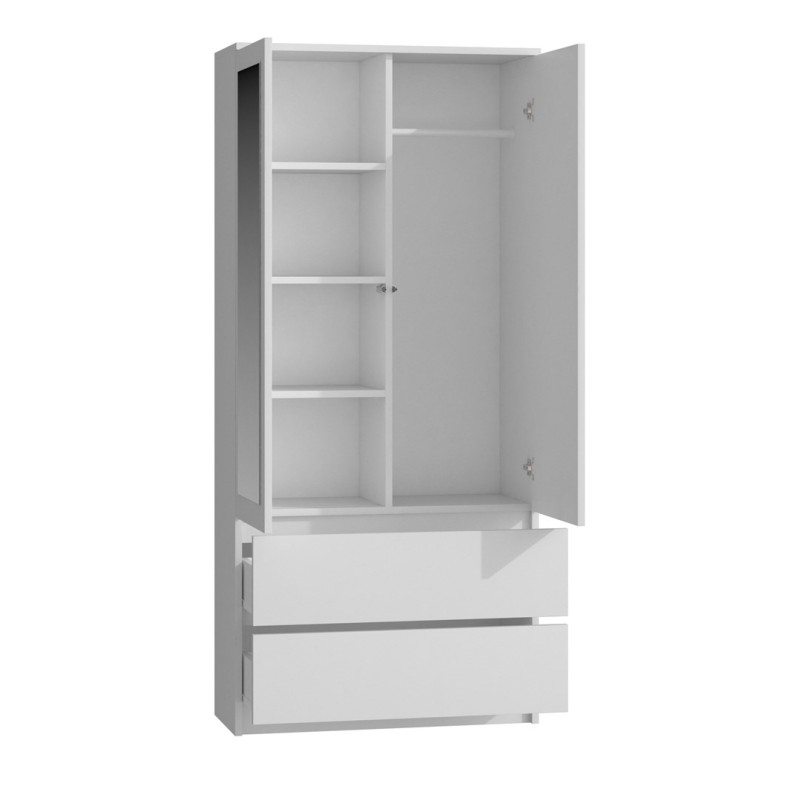 Topeshop SS-90 BIEL LUSTRO bedroom wardrobe/closet 5 shelves 2 door(s) White