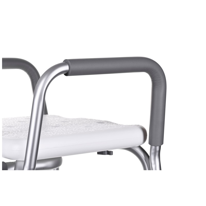 Shower chair with backrest and armrests