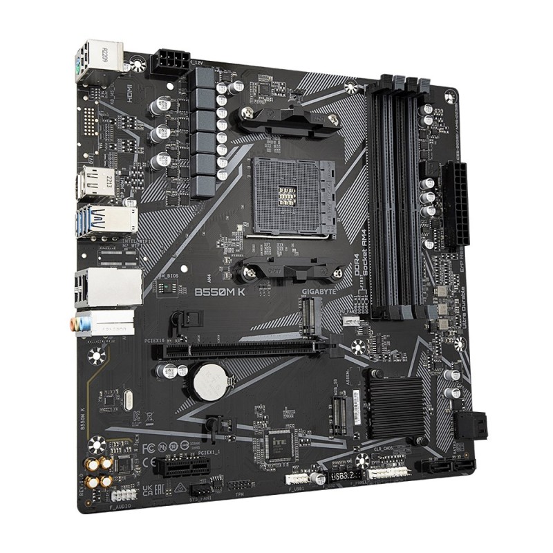 GIGABYTE B550M K Motherboard - AMD Ryzen 5000 CPUs, up to 4733MHz DDR4, 1xPCIe 4.0 + 1xPCIe 3.0 M.2, 1GbE LAN, USB 3.2 Gen 1 GIGABYTE B550M K Motherboard - AMD Ryzen 5000 CPUs, up to 4733MHz DDR4, 1xPCIe 4.0 + 1xPCIe 3.0 M.2, 1GbE LAN, USB 3.2 Gen 1