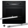 BOSCH HBA514BB3 oven + BOSCH HEZ538000 single-level telescopic runners