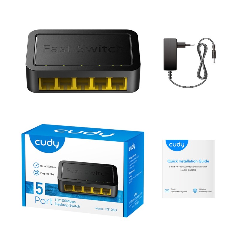 Cudy FS105D network switch Fast Ethernet (10/100) Black Cudy FS105D network switch Fast Ethernet (10/100) Black