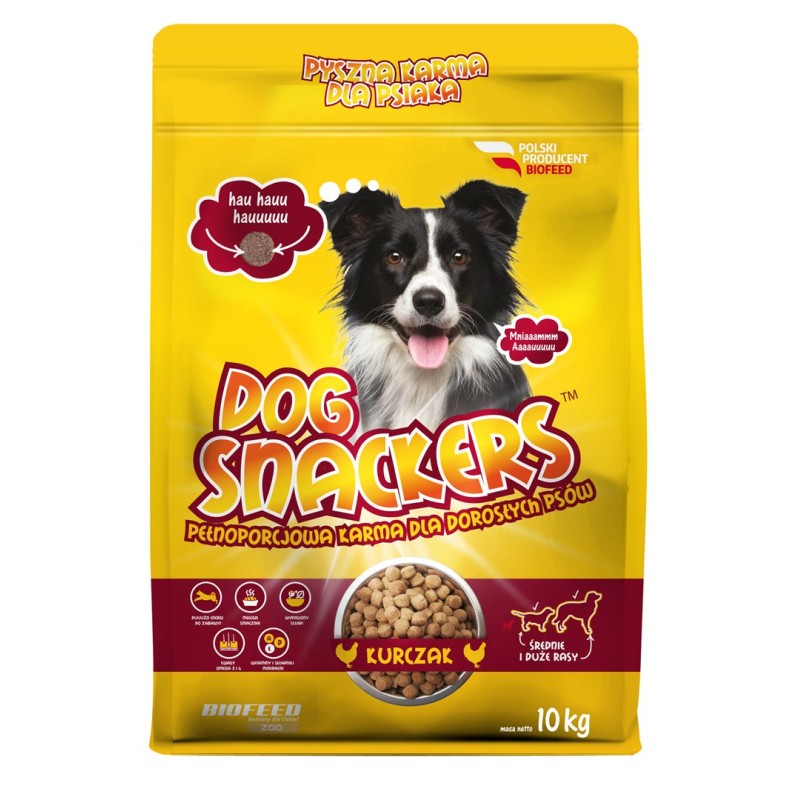 BIOFEED Dog Snackers Adult medium & large Chicken - dry dog food - 10kg