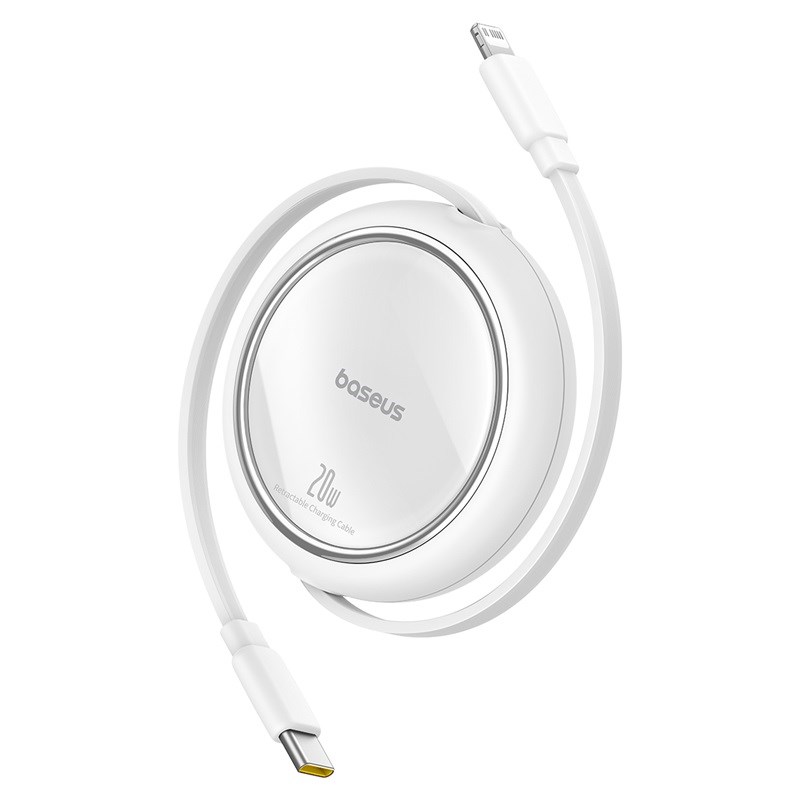 Baseus Free2Pull Expandable USB C to iP Ligtning fast charging cable 1 m 20 W White Baseus Free2Pull Expandable USB C to iP Ligtning fast charging cable 1 m 20 W White