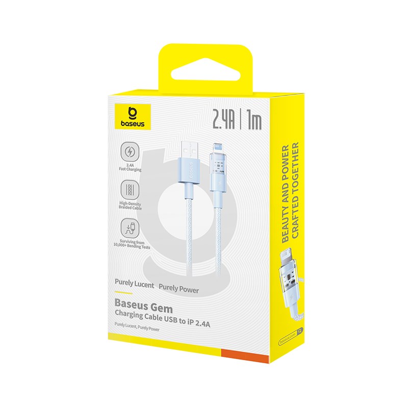 Baseus Gem USB to IP 2.4A fast charging cable 1 m Blue Baseus Gem USB to IP 2.4A fast charging cable 1 m Blue