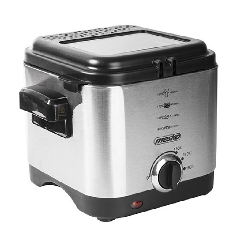 Mesko Home MS 4910 fryer Single 1.5 L Stand-alone 900 W Deep fryer Black, Satin steel Mesko Home MS 4910 fryer Single 1.5 L Stand-alone 900 W Deep fryer Black, Satin steel