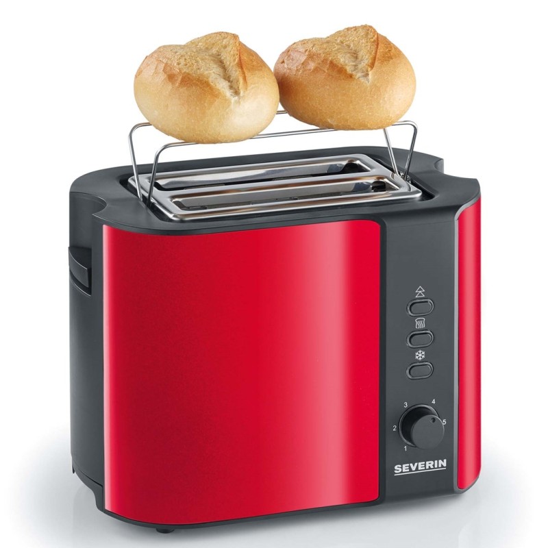 SEVERIN TOASTER RED, 2 SLICES, STEEL, 800W AT2217 SEVERIN TOASTER RED, 2 SLICES, STEEL, 800W AT2217