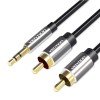 Vention 3.5mm Male to 2RCA Male Audio Cable 3M Black Metal Type