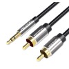 Vention 3.5mm Male to 2RCA Male Audio Cable 3M Black Metal Type