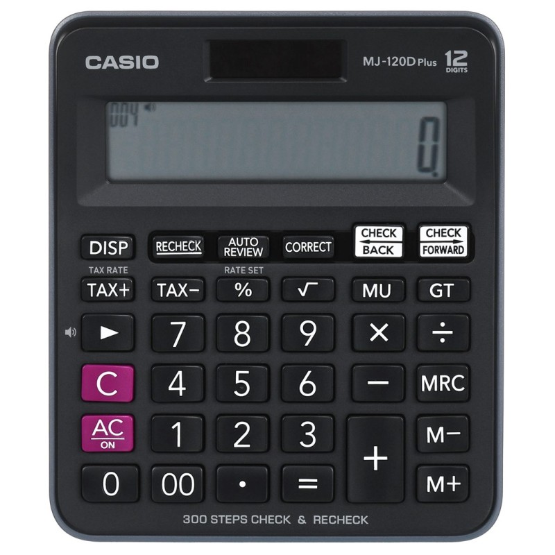 CASIO CALCULATOR OFFICE MJ-120D PLUS BLACK , 12 DIGIT DISPLAY CASIO CALCULATOR OFFICE MJ-120D PLUS BLACK , 12 DIGIT DISPLAY