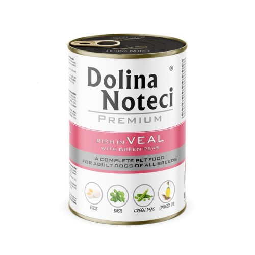 DOLINA NOTECI Premium Rich in veal with green peas - wet dog food - 400g