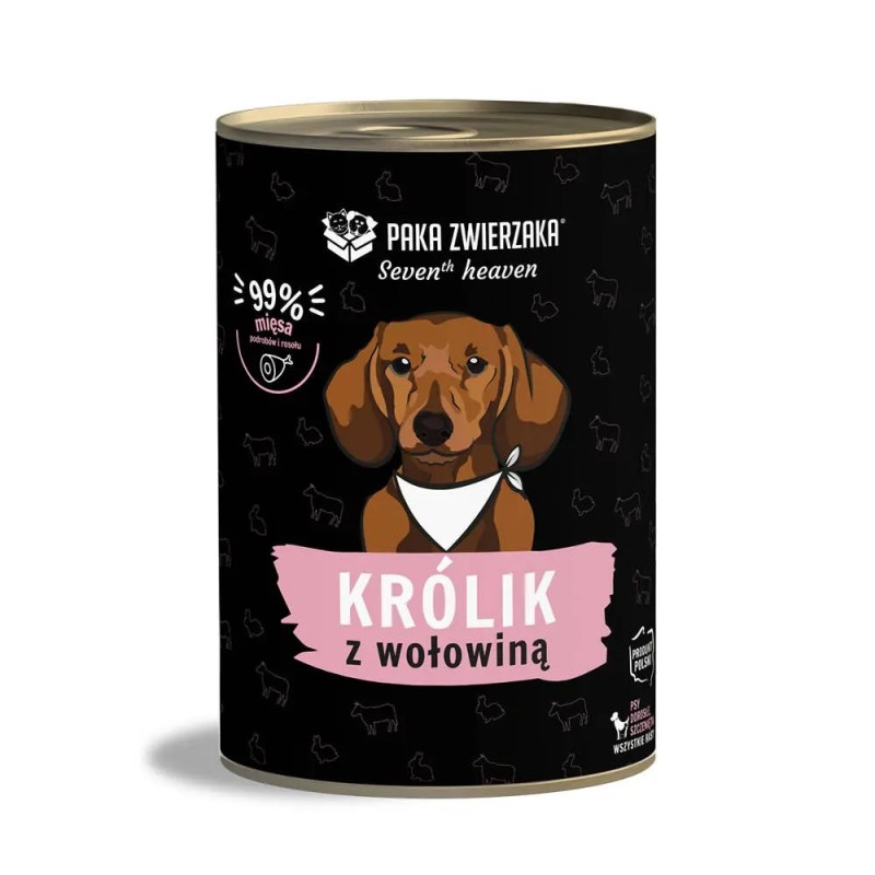 PAKA ZWIERZAKA Seventh Heaven Rabbit and beef - wet dog food - 400g PAKA ZWIERZAKA Seventh Heaven Rabbit and beef - wet dog food - 400g