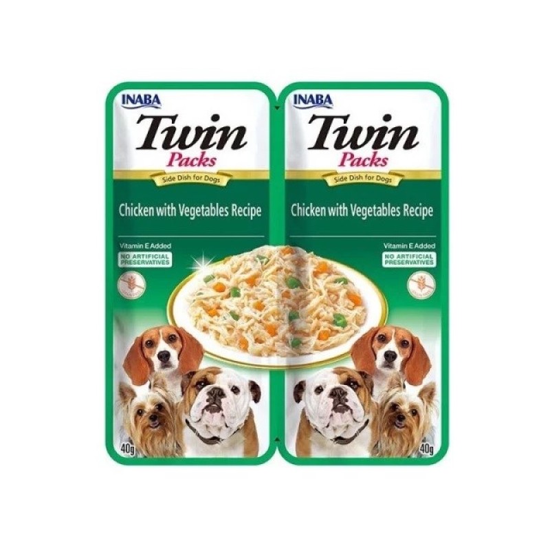INABA Dog Twin Chicken with vegetables - wet dog food - 2x40g