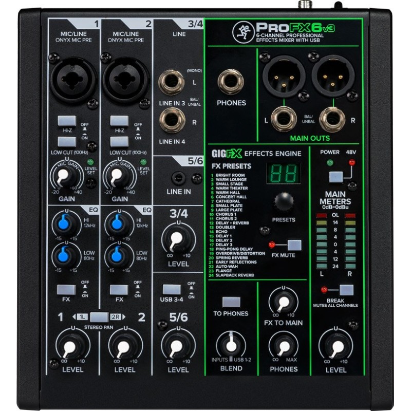 Mackie ProFX6v3 - 6-channel analogue mixer with USB interface, black
