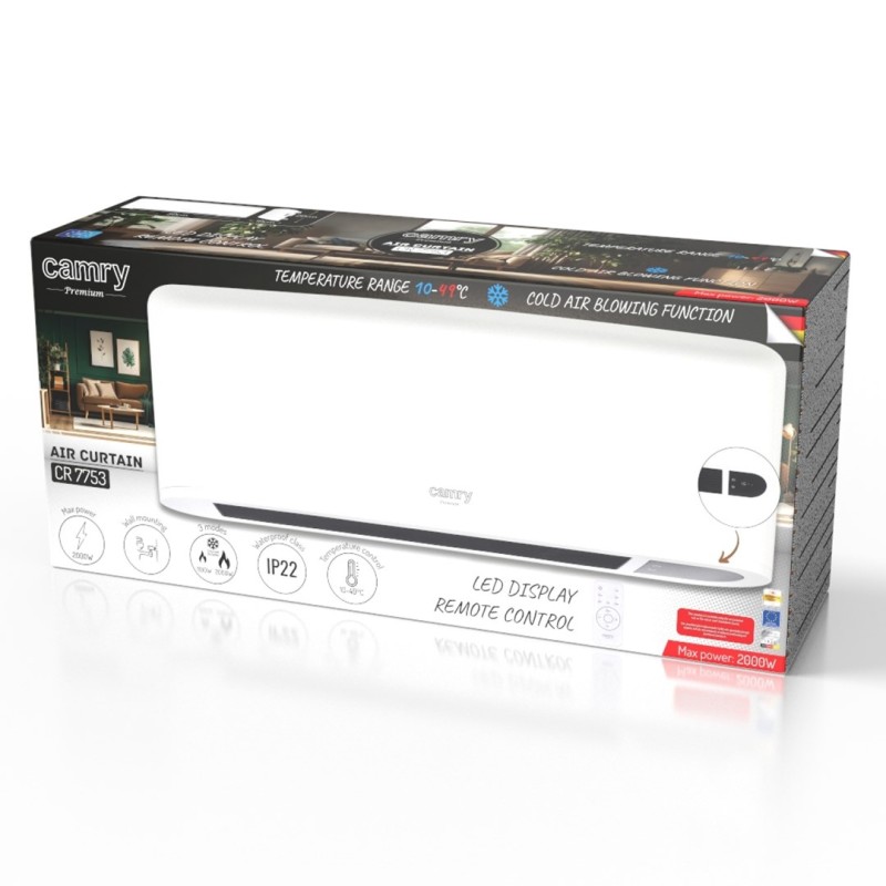 Adler AD 7753 air curtain Black, White 2000 W