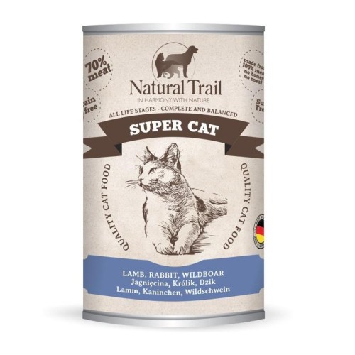 NATURAL TRAIL Super Cat Lamb, rabbit, wild boar - wet cat food - 400g