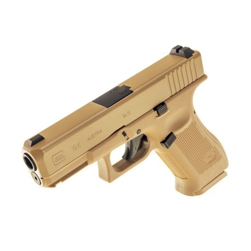 Pistolet wiatrówka Glock 19X 4,5 mm coyote BB CO2 Pistolet wiatrówka Glock 19X 4,5 mm coyote BB CO2