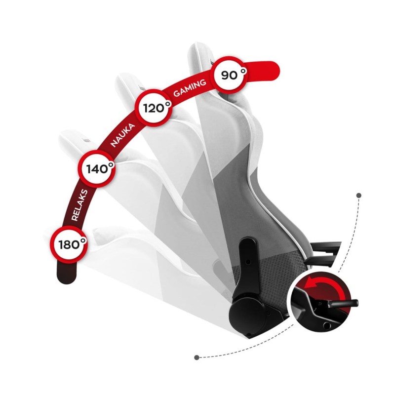 Huzaro Force 6.2 PC gaming chair Bucket (cradle) seat Grey, White Huzaro Force 6.2 PC gaming chair Bucket (cradle) seat Grey, White