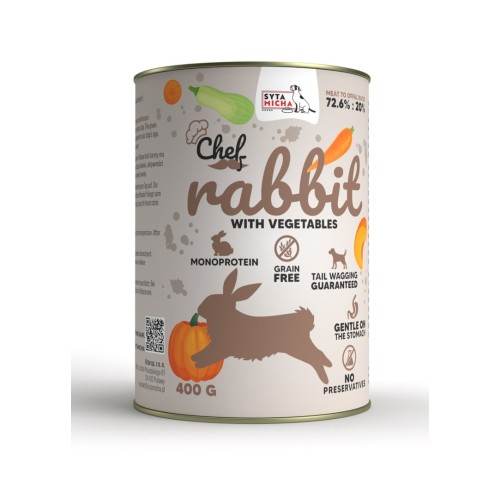 SYTA MICHA Chef Rabbit with vegetables - Wet dog food - 400 g SYTA MICHA Chef Rabbit with vegetables - Wet dog food - 400 g