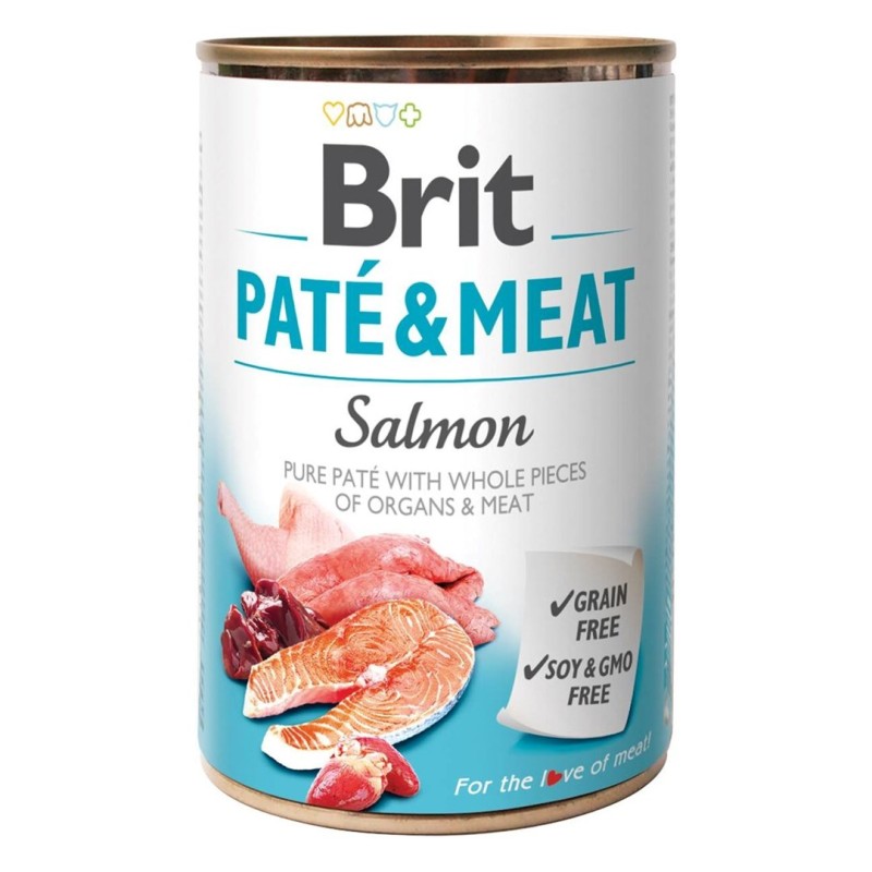 BRIT Paté & Meat with Salmon - wet dog food - 400g