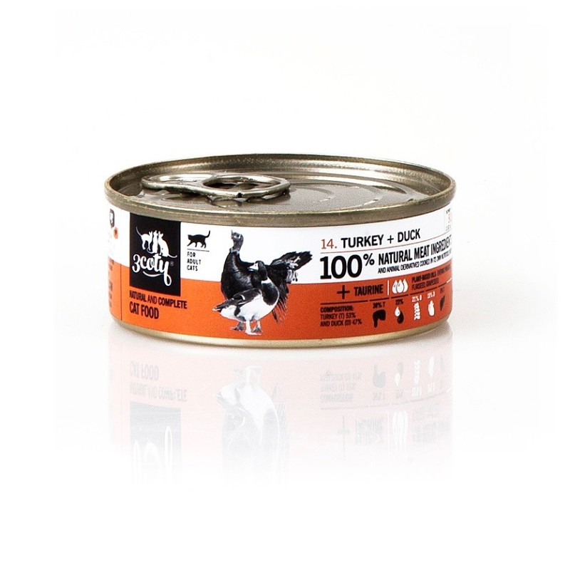 3COTY Turkey with duck - wet cat food - 80g 3COTY Turkey with duck - wet cat food - 80g