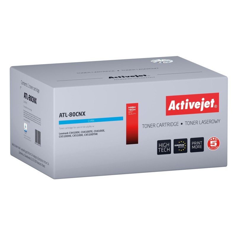 Activejet toner ATL-80CNX (replacement Lexmark 80C2HCE, Supreme; 3000 pages; blue) Activejet toner ATL-80CNX (replacement Lexmark 80C2HCE, Supreme; 3000 pages; blue)