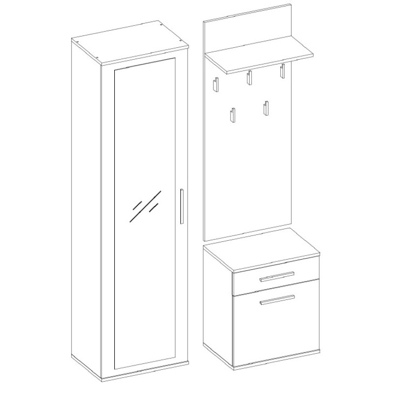 Topeshop GAR DUO CZERŃ entryway cabinet