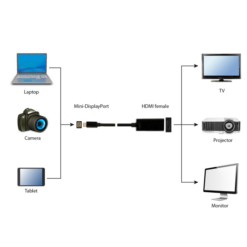 Gembird A-MDPM-HDMIF-02 video cable adapter Mini DisplayPort HDMI Type A (Standard) Black Gembird A-MDPM-HDMIF-02 video cable adapter Mini DisplayPort HDMI Type A (Standard) Black