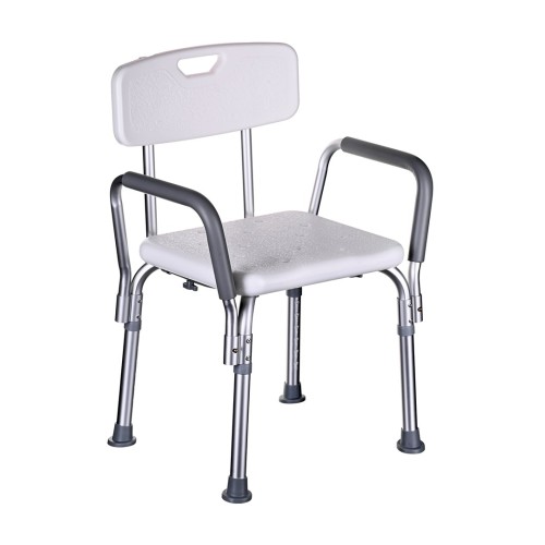 Shower chair with backrest and armrests