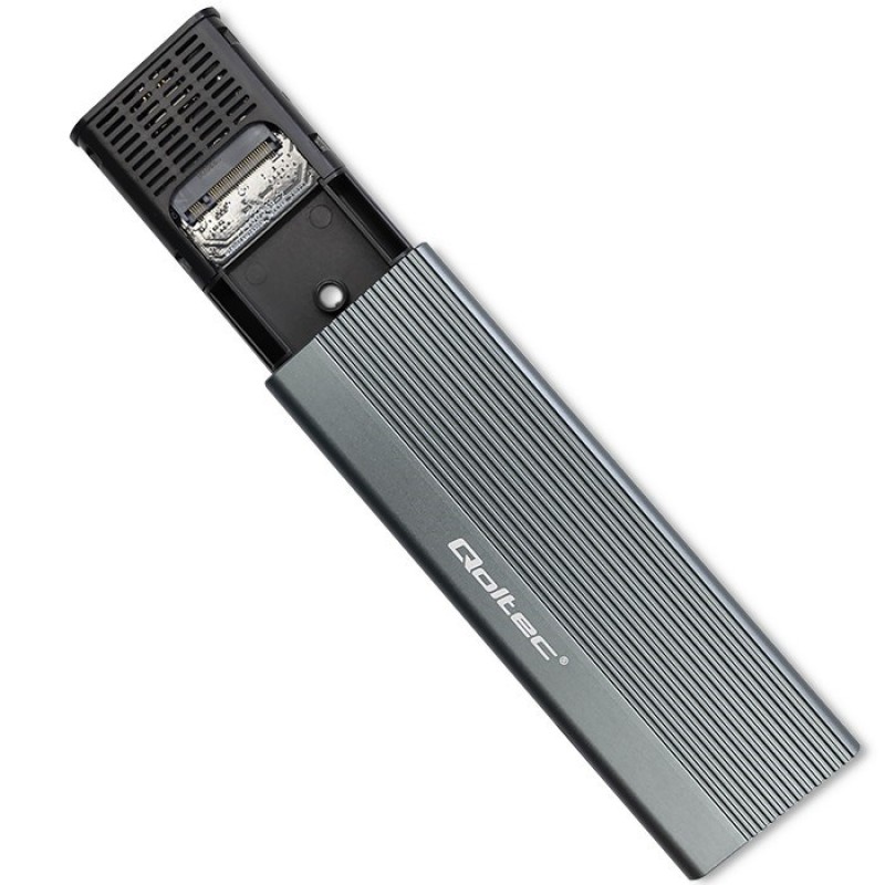 Qoltec 52267 Enclosure | SSD M.2 drive | SATA | NGFF| USB-C | Super speed | 2TB | Grey Qoltec 52267 Enclosure | SSD M.2 drive | SATA | NGFF| USB-C | Super speed | 2TB | Grey