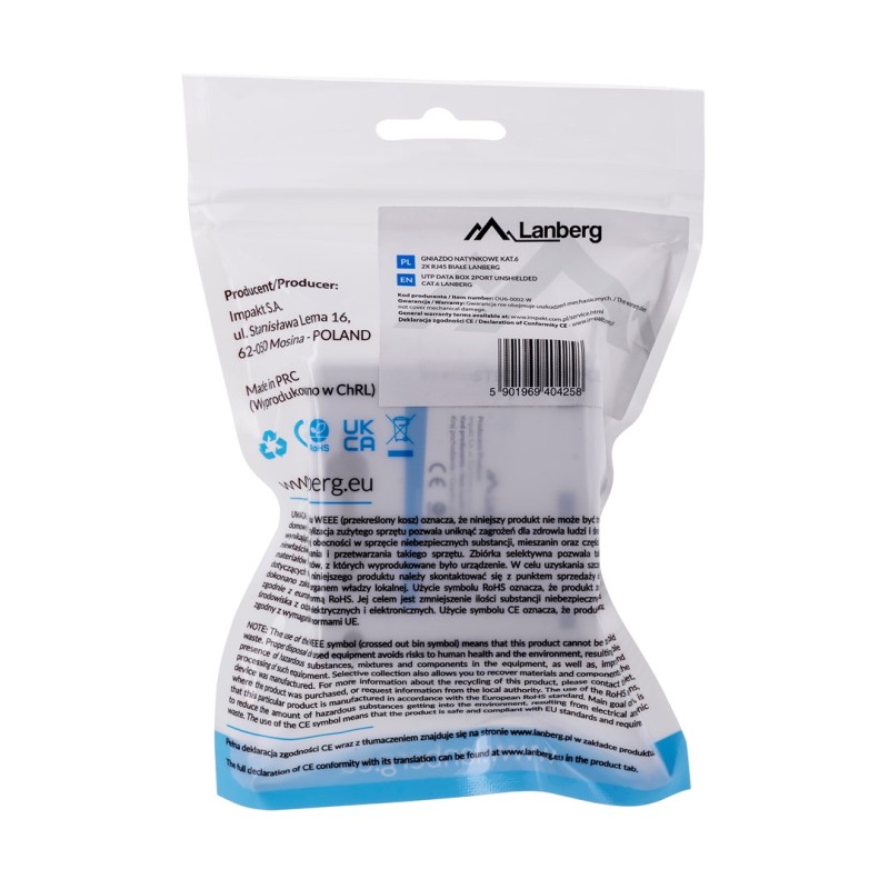 Lanberg OU6-0002-W outlet box RJ-45 White Lanberg OU6-0002-W outlet box RJ-45 White