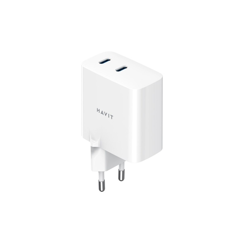 Havit UC45 EU - GaN 45 W dual-port travel charger, black Havit UC45 EU - GaN 45 W dual-port travel charger, black