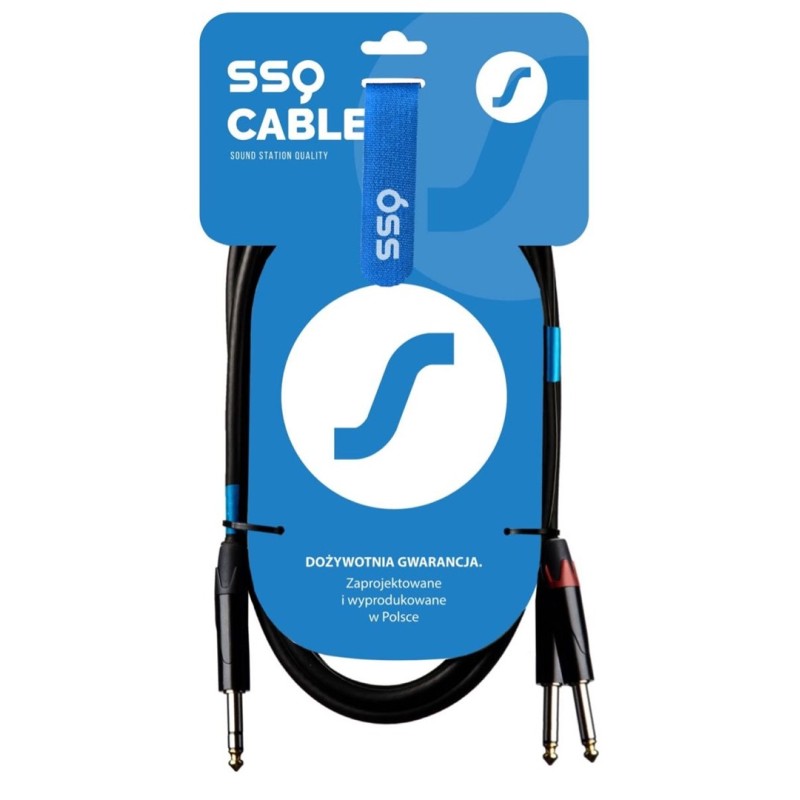 SSQ JSJM1 SS-1452 Cable Jack Stereo - 2x Jack Mono 1 m Black SSQ JSJM1 SS-1452 Cable Jack Stereo - 2x Jack Mono 1 m Black