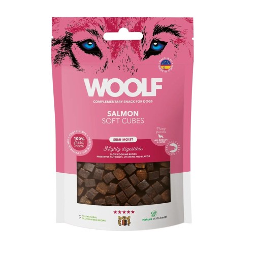 WOOLF Soft Cubes Salmon - dog treat - 100g WOOLF Soft Cubes Salmon - dog treat - 100g