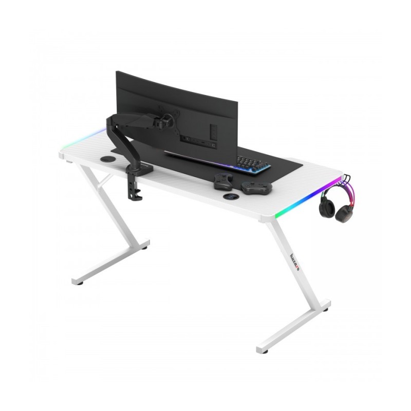 Huzaro Hero 2.5 White RGB gaming desk Huzaro Hero 2.5 White RGB gaming desk