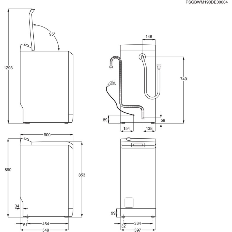 Electrolux EW2TN5261FP Top loading washing machine 6 kg 1200 rpm white Electrolux EW2TN5261FP Top loading washing machine 6 kg 1200 rpm white