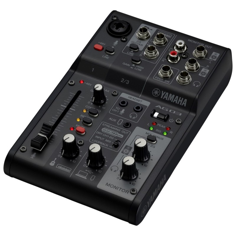 Yamaha AG03 MK2 - 3-channel live streaming mixer with USB audio interface, black Yamaha AG03 MK2 - 3-channel live streaming mixer with USB audio interface, black