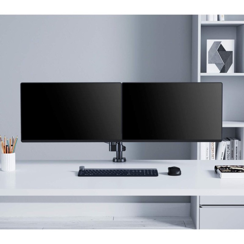 Manhattan TV & Monitor Mount, Desk, Full Motion (Gas Spring), 2 screens, Screen Sizes: 10-27 Manhattan TV & Monitor Mount, Desk, Full Motion (Gas Spring), 2 screens, Screen Sizes: 10-27