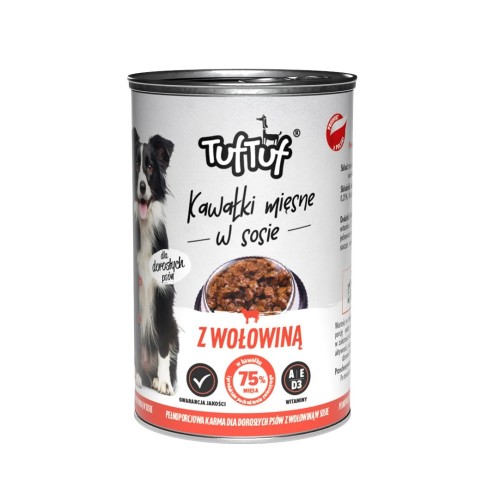 TUF TUF Chunks in gravy with beef - wet dog food - 415g TUF TUF Chunks in gravy with beef - wet dog food - 415g